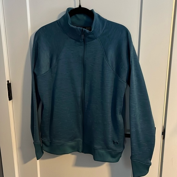 Under Armour Teal Full Zip Fleece Track Jacket EUC - Picture 2 of 11